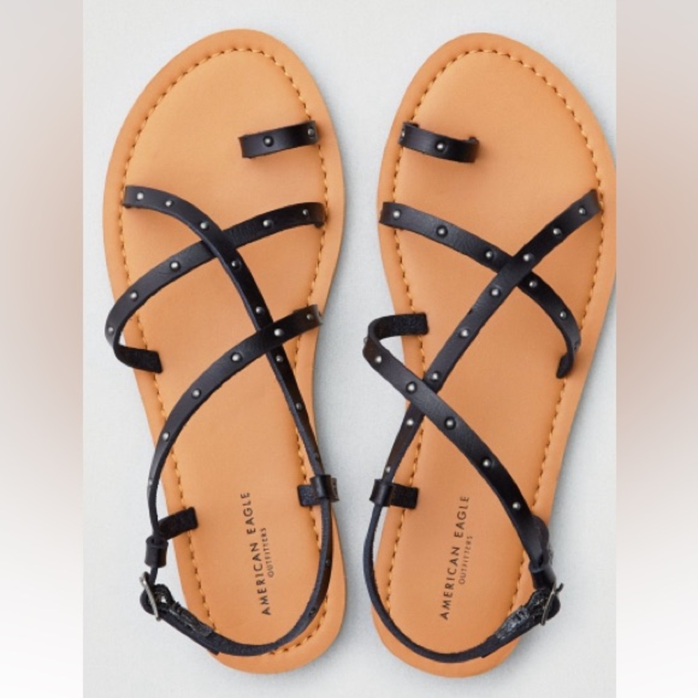 AE Black Gladiator Inspired Sandals